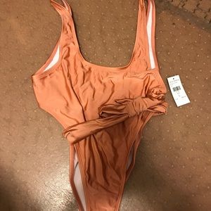 Tied down bathing suit